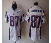 nike nfl jerseys new england patriots #87 gronkowski white[Elite 50th Patch]