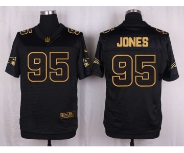 nike nfl jerseys new england patriots #95 jones black gold collection[Elite]