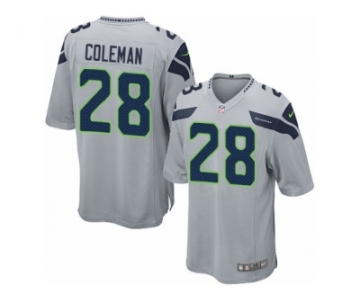 Men Nike Seattle Seahawks #28 Justin Coleman Game Grey Alternate NFL Jersey