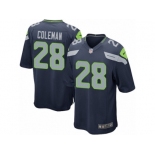 Men Nike Seattle Seahawks #28 Justin Coleman Game Navy Blue Team Color NFL Jersey