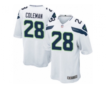 Men Nike Seattle Seahawks #28 Justin Coleman Game White NFL Jersey