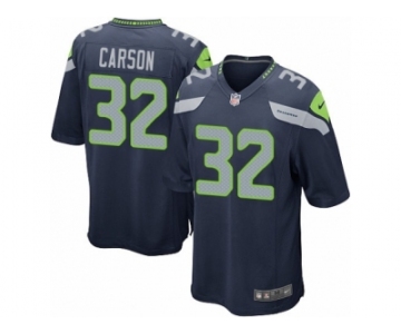 Men Nike Seattle Seahawks #32 Chris Carson Game Navy Blue Team Color NFL Jersey