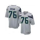 Men Nike Seattle Seahawks #76 Duane Brown Game Grey Alternate NFL Jersey