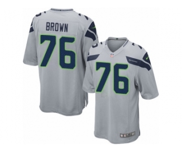 Men Nike Seattle Seahawks #76 Duane Brown Game Grey Alternate NFL Jersey