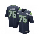 Men Nike Seattle Seahawks #76 Duane Brown Game Navy Blue Team Color NFL Jersey