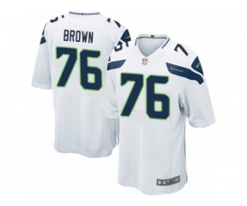 Men Nike Seattle Seahawks #76 Duane Brown Game White NFL Jersey