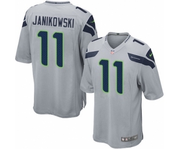 Men's Nike Seattle Seahawks #11 Sebastian Janikowski Game Grey Alternate NFL Jersey