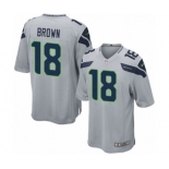 Men's Nike Seattle Seahawks #18 Jaron Brown Game Grey Alternate NFL Jersey