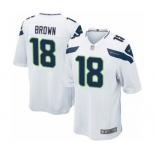 Men's Nike Seattle Seahawks #18 Jaron Brown Game White NFL Jersey