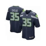 Men's Nike Seattle Seahawks #35 DeShawn Shead Game Steel Blue Team Color NFL Jersey