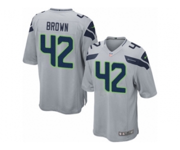 Men's Nike Seattle Seahawks #42 Arthur Brown Game Grey Alternate NFL Jersey