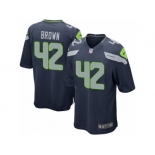 Men's Nike Seattle Seahawks #42 Arthur Brown Game Steel Blue Team Color NFL Jersey