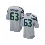 Men's Nike Seattle Seahawks #63 Mark Glowinski Game Grey Alternate NFL Jersey