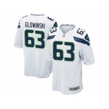 Men's Nike Seattle Seahawks #63 Mark Glowinski Game White NFL Jersey