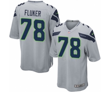 Men's Nike Seattle Seahawks #78 D.J. Fluker Game Grey Alternate NFL Jersey