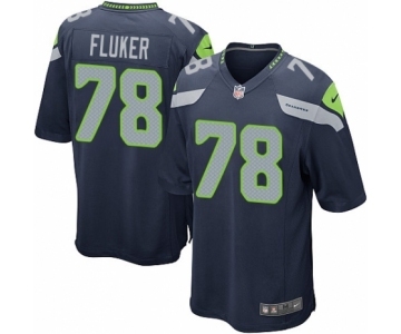 Men's Nike Seattle Seahawks #78 D.J. Fluker Game Navy Blue Team Color NFL Jersey