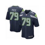 Men's Nike Seattle Seahawks #79 Ethan Pocic Game Steel Blue Team Color NFL Jersey