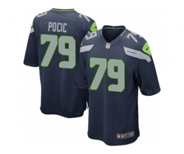 Men's Nike Seattle Seahawks #79 Ethan Pocic Game Steel Blue Team Color NFL Jersey