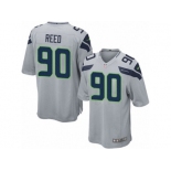 Men's Nike Seattle Seahawks #90 Jarran Reed Game Grey Alternate NFL Jersey