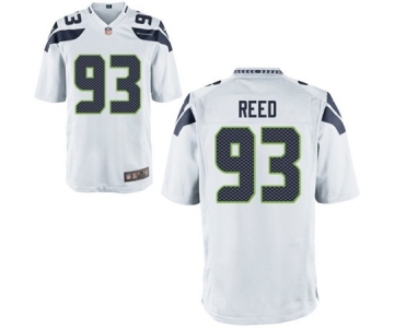 Men's Nike Seattle Seahawks #93 Jarran Reed Game White NFL Jersey