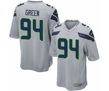 Men's Nike Seattle Seahawks #94 Rasheem Green Game Grey Alternate NFL Jersey