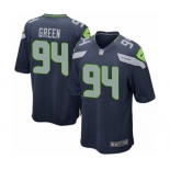 Men's Nike Seattle Seahawks #94 Rasheem Green Game Navy Blue Team Color NFL Jersey