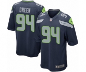 Men's Nike Seattle Seahawks #94 Rasheem Green Game Navy Blue Team Color NFL Jersey