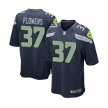 Men's Seattle Seahawks #37 Tre Flowers Game Navy Blue Team Color Football Jersey