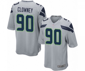 Men's Seattle Seahawks #90 Jadeveon Clowney Game Grey Alternate Football Jersey