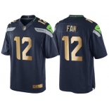 Nike Seattle Seahawks #12 12th Fan 2016 Christmas Navy Golden Men's NFL Game Special Edition Jersey