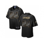 Nike Seattle Seahawks #24 Marshawn Lynch Pro Line Black Gold Collection Jersey[Game]