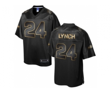 Nike Seattle Seahawks #24 Marshawn Lynch Pro Line Black Gold Collection Jersey[Game]