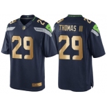 Nike Seattle Seahawks #29 Earl Thomas III 2016 Christmas Navy Golden Men's NFL Game Special Edition Jersey