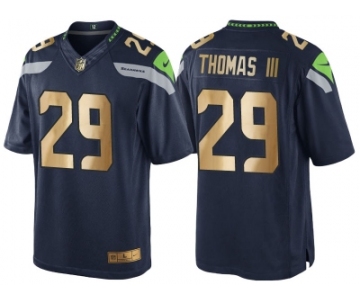 Nike Seattle Seahawks #29 Earl Thomas III 2016 Christmas Navy Golden Men's NFL Game Special Edition Jersey