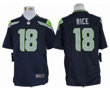 nike nfl jerseys seattle seahawks #18 rice blue[game]