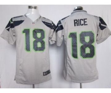 nike nfl jerseys seattle seahawks #18 sidney rice grey[game]