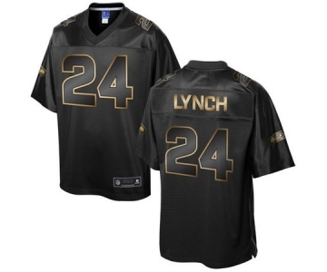 nike nfl jerseys seattle seahawks #24 marshawn lynch black gold collection[game]