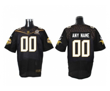 Nike Minnesota Vikings Customized Black 2016 Pro Bowl Men's Stitched Jerseys[Elite]