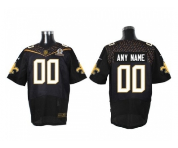 Nike New Orleans Saints Customized Black 2016 Pro Bowl Men's Stitched Jerseys[Elite]