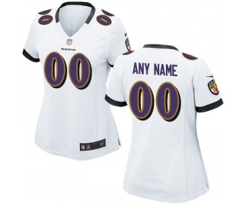 Women Nike Nfl Jerseys Baltimore Ravens Customized White Jersey