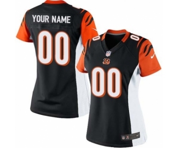 Women Nike Nfl Jerseys Cincinnati Bengals Customized Black Jersey