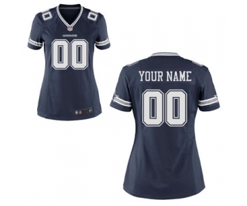 Women Nike Nfl Jerseys Dallas Cowboys Customized Blue Jersey