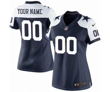 Women Nike Nfl Jerseys Dallas Cowboys Customized Thankgivings Blue Jersey