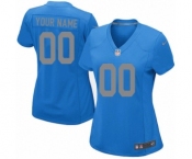 Women Nike Nfl Jerseys Detroit Lions Customized Blue Jersey[New]