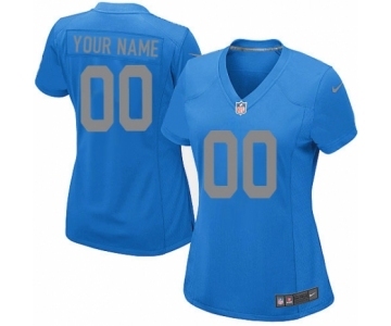 Women Nike Nfl Jerseys Detroit Lions Customized Blue Jersey[New]