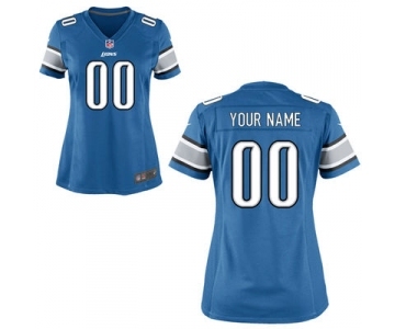 Women Nike Nfl Jerseys Detroit Lions Customized Blue Jersey