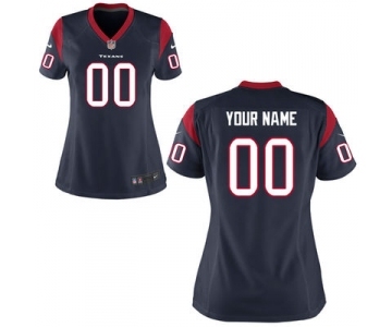 Women Nike Nfl Jerseys Houston Texans Customized Blue Jersey