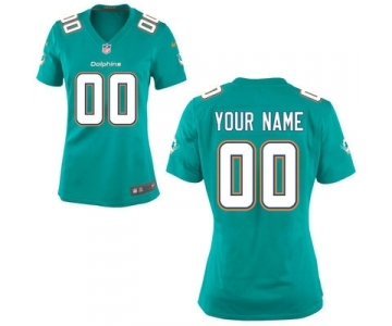 Women Nike Nfl Jerseys Miami Dolphins Customized Green Jersey