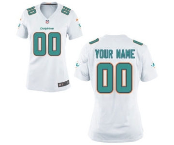 Women Nike Nfl Jerseys Miami Dolphins Customized White Jersey