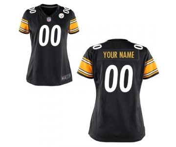 Women Nike Nfl Jerseys Pittsburgh Steelers Customized Black Jersey